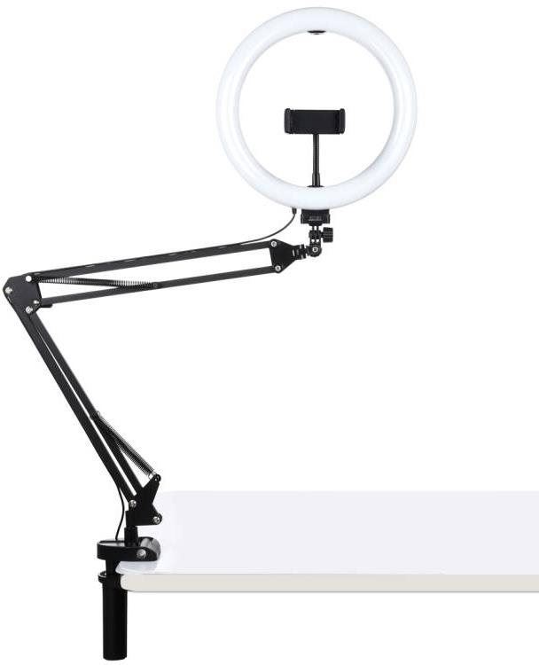 Foto světlo Puluz Selfie Ring kruhové LED světlo 10'', držák na stůl, černé