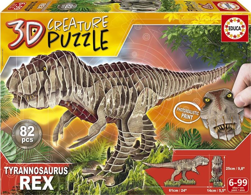 3D puzzle EDUCA 3D puzzle T-Rex 82 dílků