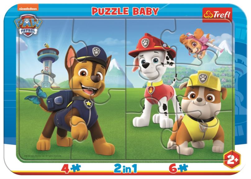 TREFL Baby puzzle Šťastná Tlapková patrola 2v1, 10 dílků