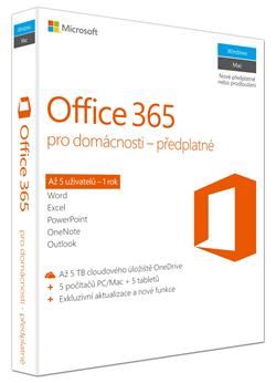 MS FPP Office 365 pro domácnosti Mac/Win CZ P2 - roční předplatné