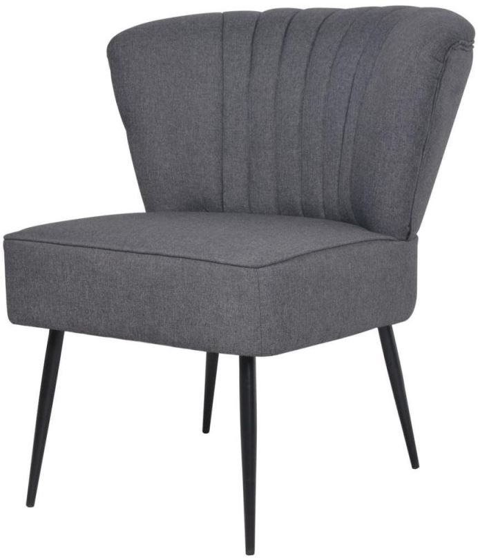 Křeslo Koktejlová židle tmavě šedá textil