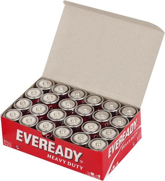 Jednorázová baterie Energizer Eveready D zinkochloridová baterie 24 ks