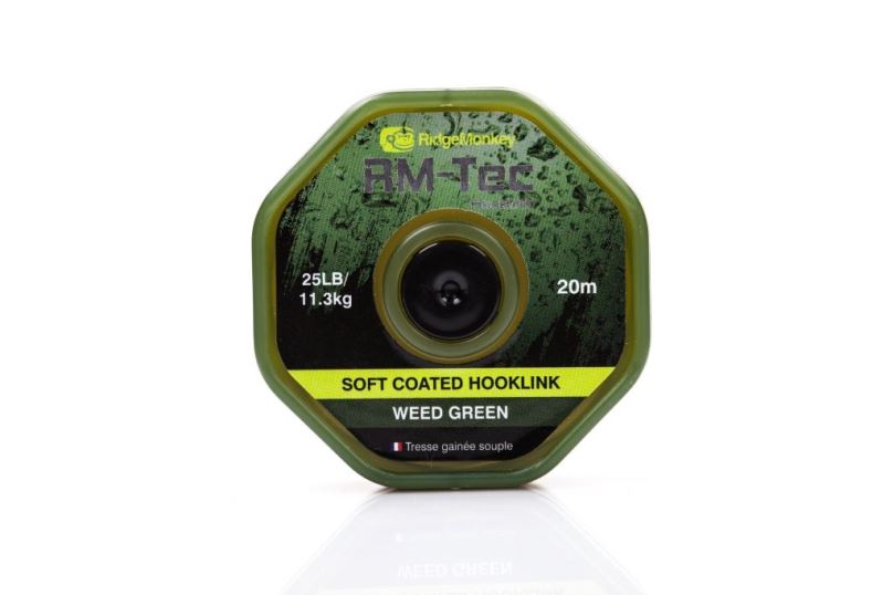 RidgeMonkey Šnůra RM-Tec Soft Coated Hooklink 20m 35lb Zelená