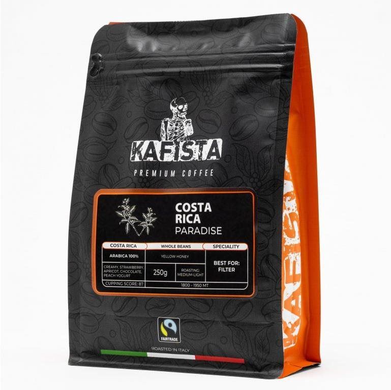 Káva Kafista Výběrová káva "Costa Rica paradise" - 100% Arabica - Zrnková Káva 250 g