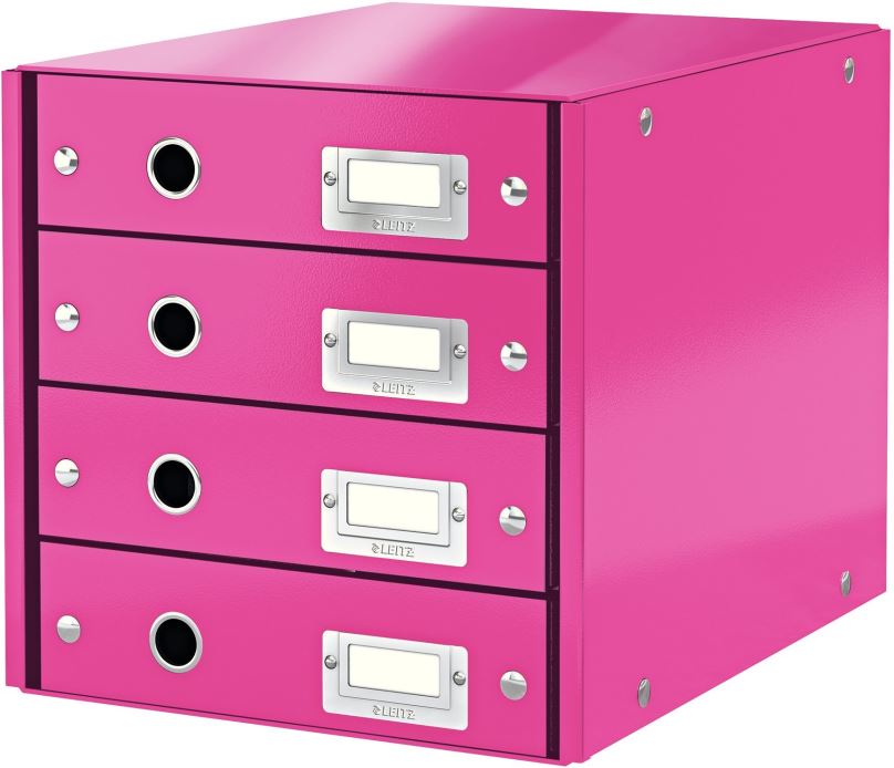 Zásuvkový box LEITZ Click & Store WOW, 4dílný, růžový
