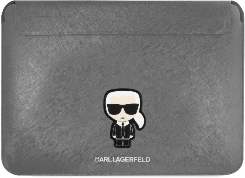 Pouzdro na notebook Karl Lagerfeld Saffiano Ikonik Computer Sleeve 16" Silver