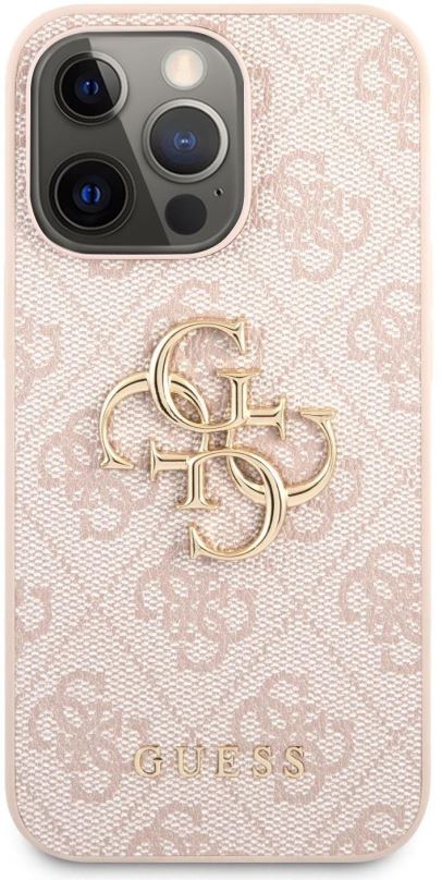 Kryt na mobil Guess PU 4G Metal Logo Zadní Kryt pro Apple iPhone 13 Pro Max Pink