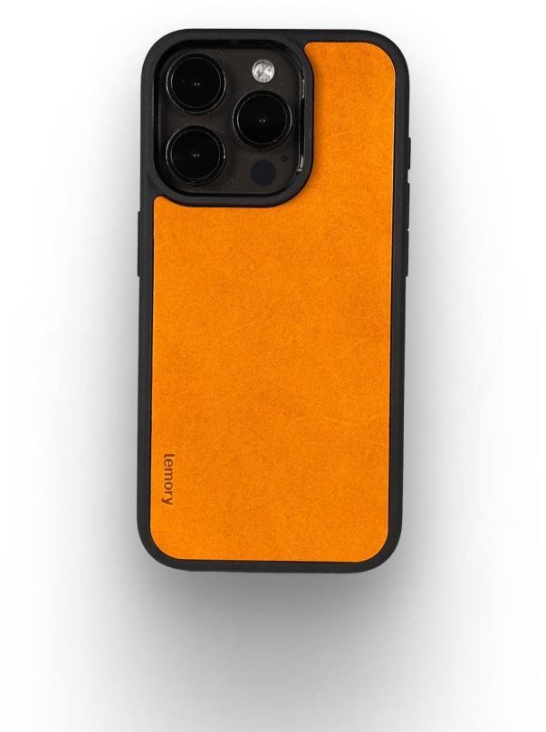 Kryt na mobil Lemory iPhone 15 Pro Max kožený kryt s podporou MagSafe hořčičný