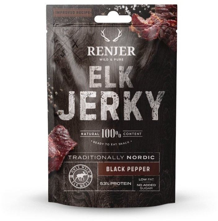 Sušené maso Renjer Modern Nordic Elk (Losi) Jerky Black Pepper 25 g