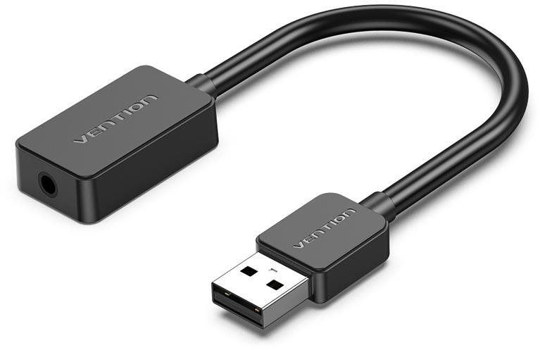 Externí zvuková karta Vention 1-port USB External Sound Card 0.15M Black(OMTP-CTIA)