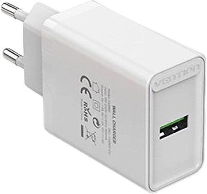 Nabíječka do sítě Vention 1-port USB Wall Quick Charger (18W) White