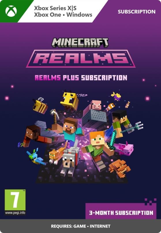 Herní doplněk Minecraft Realms Plus 3-Month Subscription - Xbox / Windows Digital