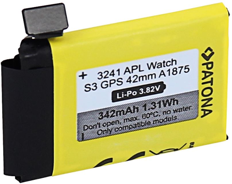 Baterie do chytrých hodinek PATONA pro Apple Watch 3 GPS 342mAh A1875 42mm