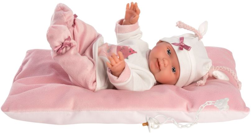 Panenka Llorens 26312 New Born Holčička - realistická panenka miminko s celovinylovým tělem - 26 cm