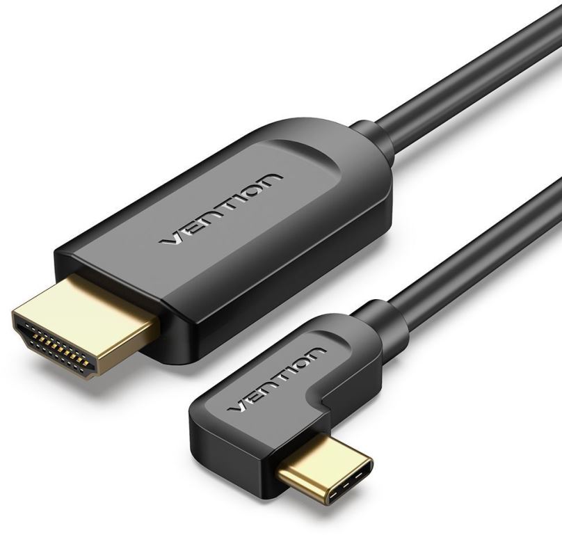 Video kabel Vention Type-C (USB-C) to HDMI Cable Right Angle 1.5m Black