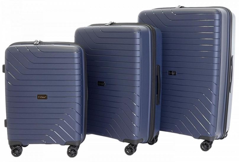 Sada kufrů Sada 3 kufrů T-class 1991, M, L, XL, TSA, PP, DoubleLock (tmavě modrá)