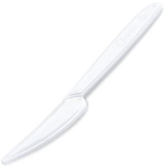 Sada nožů Plastové nože jídelní bílé 18,5 cm, 50 ks