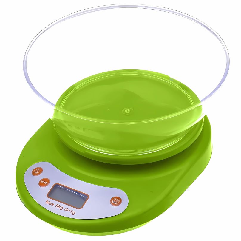 Kuchyňská váha Verk 17025 Digitální kuchyňská váha 5 kg + miska zelená