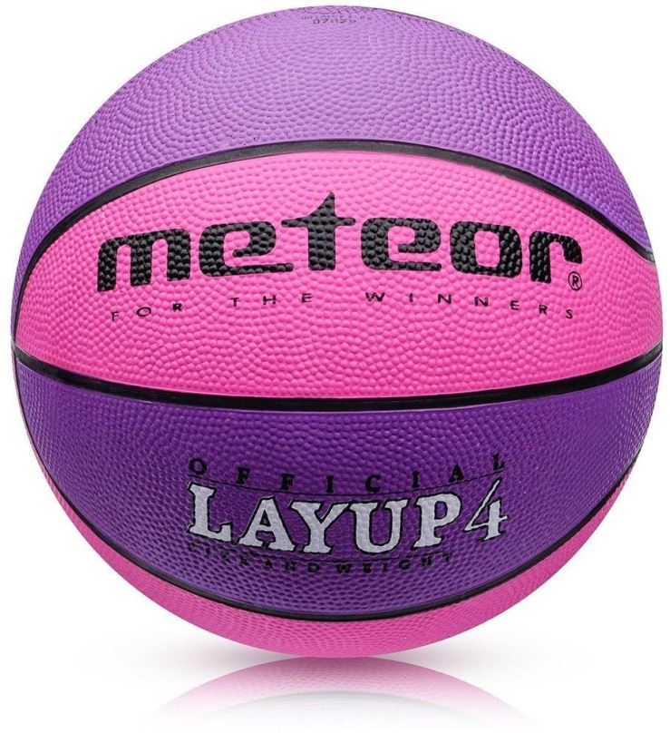 Basketbalový míč Meteor Layup vel.4 růžovo-fialový