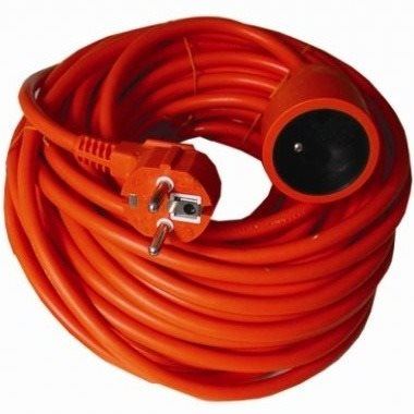 Napájecí kabel PremiumCord prodlužovací přívod 230V 1 zásuvka, oranžový, 30m