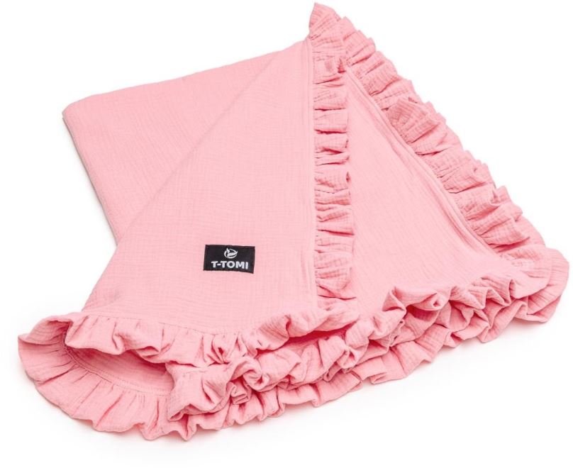 Deka T-tomi Mušelínová deka s volánkem Pink