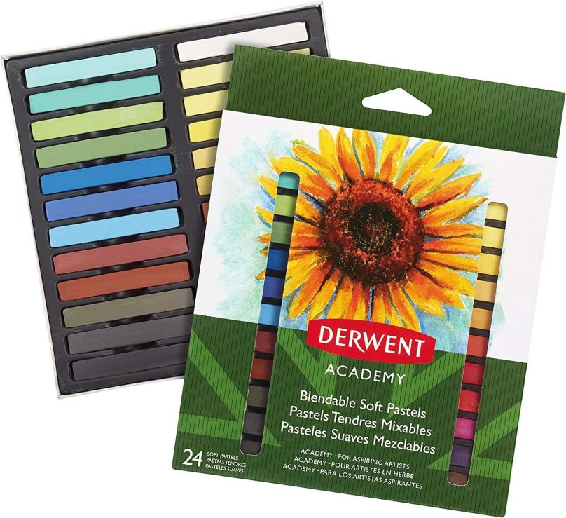 Křídy DERWENT Academy Soft Pastels hranaté barevné křídy - balení 24 ks
