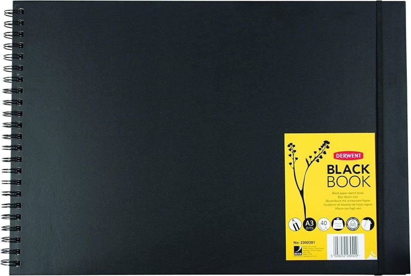 Skicák DERWENT Black Book A3 / 40 listů / 200g/m2