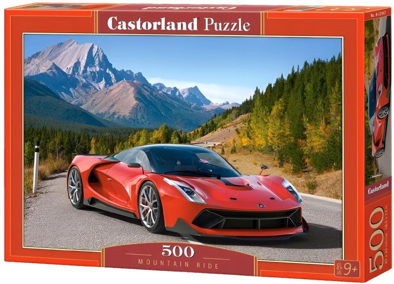 Puzzle CASTORLAND Puzzle Červené auto v horách 500 dílků