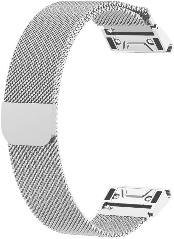 Řemínek Eternico Elegance Milanese Band Steel Silver Buckle pro Garmin QuickFit 20mm stříbrný