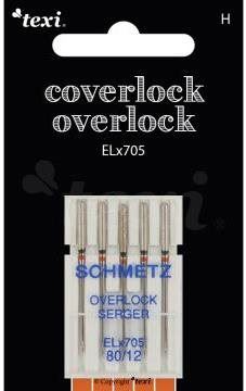 Jehly do šicího stroje Jehly pro overlocky/coverlocky Texi overlock/coverlock ELx705 5x80