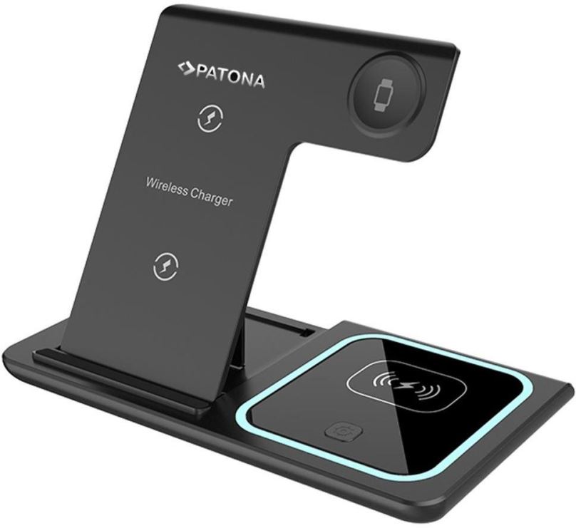 MagSafe bezdrátová nabíječka PATONA bezdrátová nabíječka pro iPhone 3v1-15W Qi, Apple watch, Airpod
