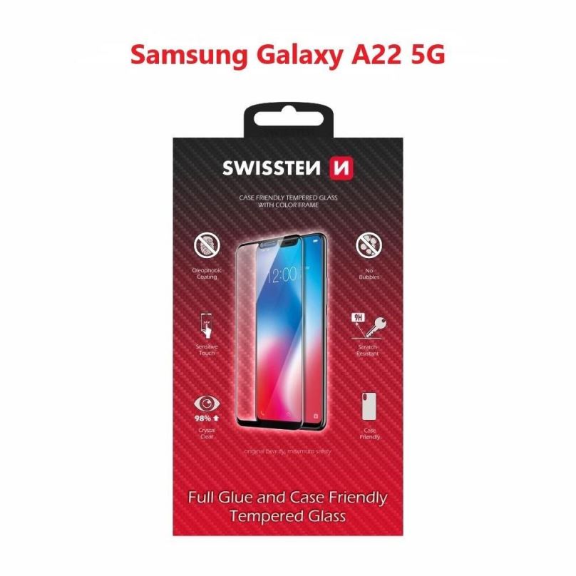 Ochranné sklo Swissten Case Friendly pro Samsung Galaxy A22 5G černé