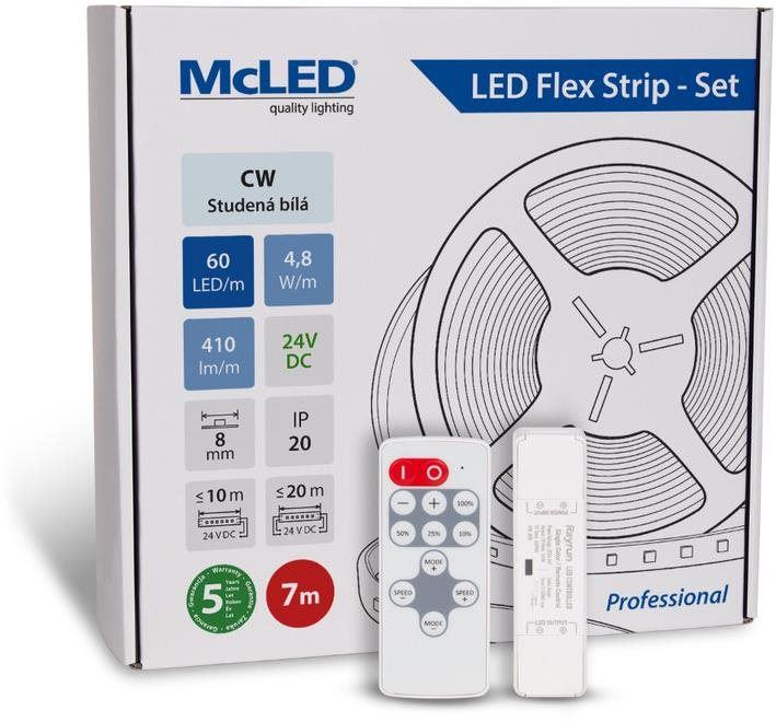 LED pásek McLED Set LED pásek 7 m s ovladačem, CW, 4,8 W/m