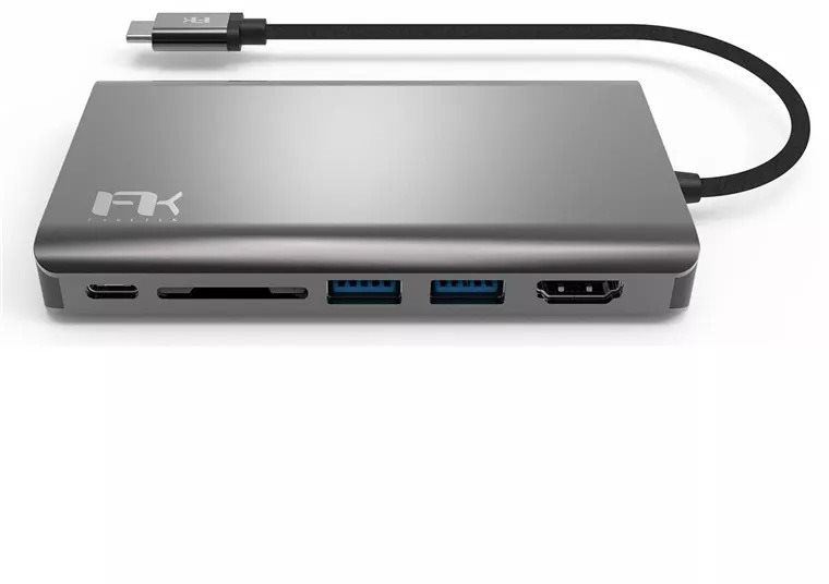 Replikátor portů Feeltek Portable 8 in 1 USB-C Hub, gray