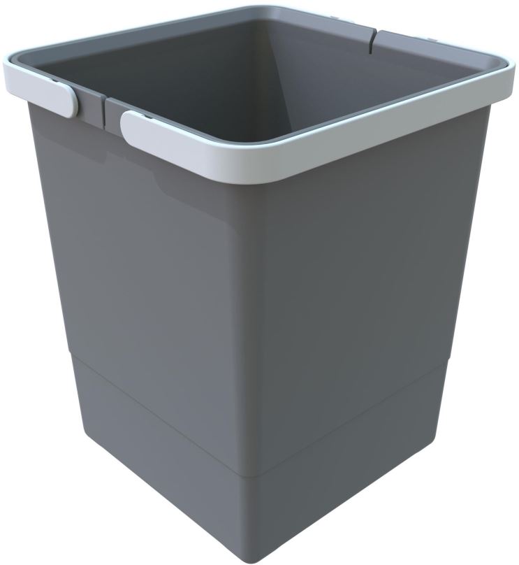Odpadkový koš Elletipi Plastový koš s rukojeťmi MEDIUM, 10 L, šedý, 28 x 22,5 x 22,5 cm