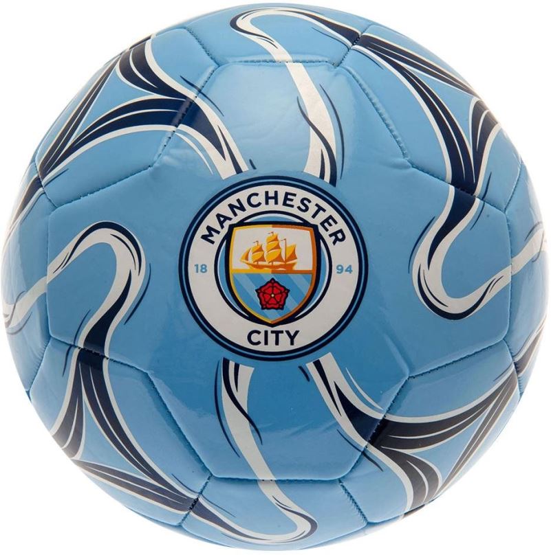 Fotbalový míč Ouky Manchester City FC, modrý, barevný znak, vel. 5