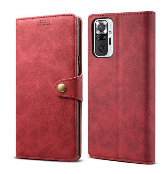 Pouzdro na mobil Lenuo Leather pro Xiaomi Redmi Note 10 Pro, červené