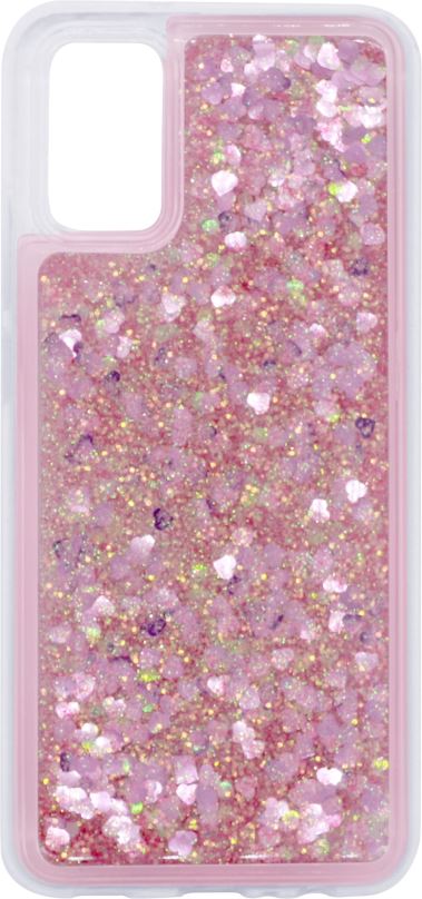 Kryt na mobil iWill Glitter Liquid Heart Case pro Samsung Galaxy A02s Pink