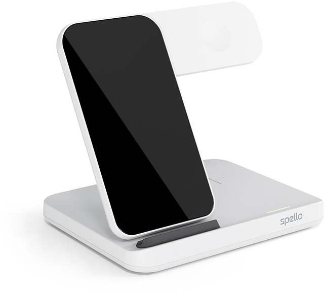 Bezdrátová nabíječka Spello 3in1 bezdrátový nabíjecí stojánek pro Samsung - bílá