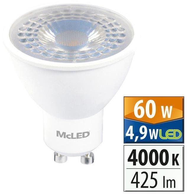 LED žárovka McLED LED GU10, 4,9W, 4000K, 425lm