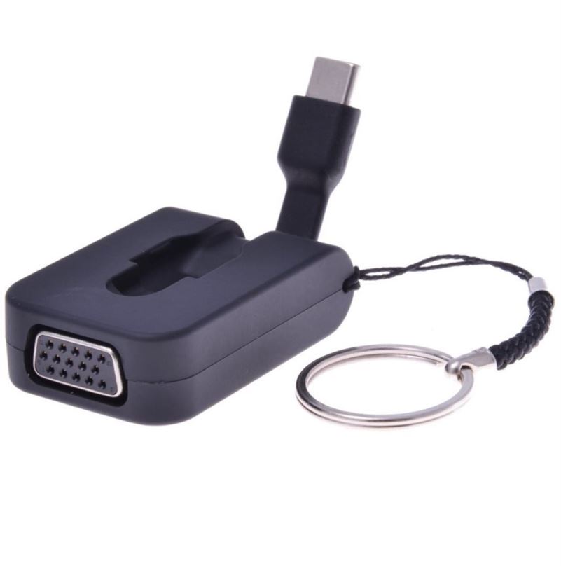 Redukce PremiumCord Adaptér USB-C male na VGA female, zasunovací kabel a kroužek na klíče