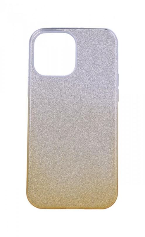 Kryt na mobil TopQ iPhone 13 Pro Max glitter stříbrno-oranžové 64230