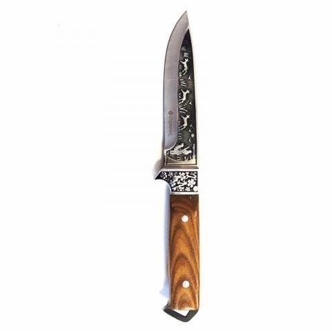 Nůž Lovecký nůž se zdobenou čepelí, 26 cm