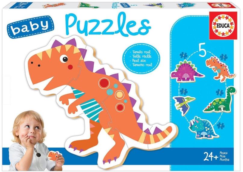 Puzzle Educa Baby puzzle Dinosauři 5v1 (3-5 dílků)
