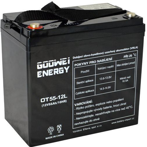 Trakční baterie GOOWEI ENERGY OTL55-12, baterie 12V, 55Ah, DEEP CYCLE