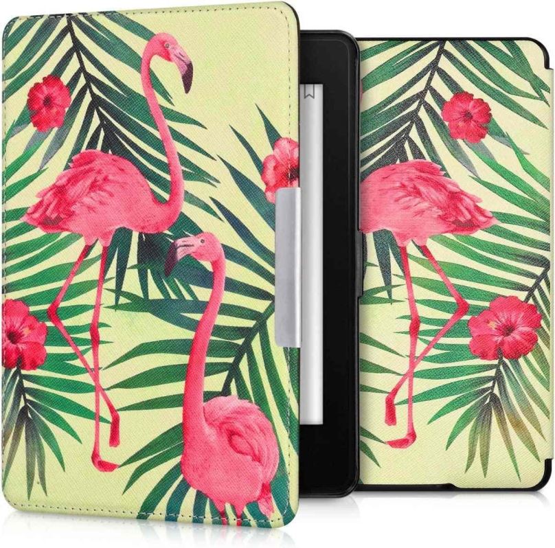 Pouzdro na čtečku knih KW Mobile - Flamingos & Palm Trees - KW2582427 - Pouzdro pro Amazon Kindle Paperwhite 1/2/3 - světle