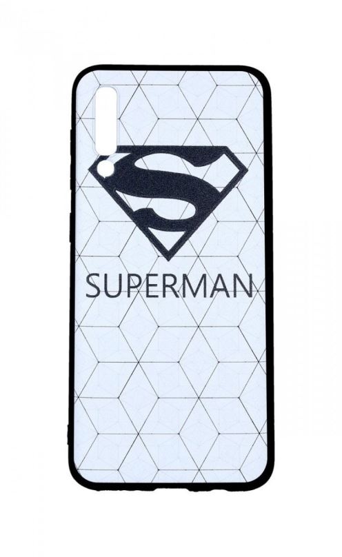 Kryt na mobil TopQ Samsung A50 3D silikon Bílý Superman 41176