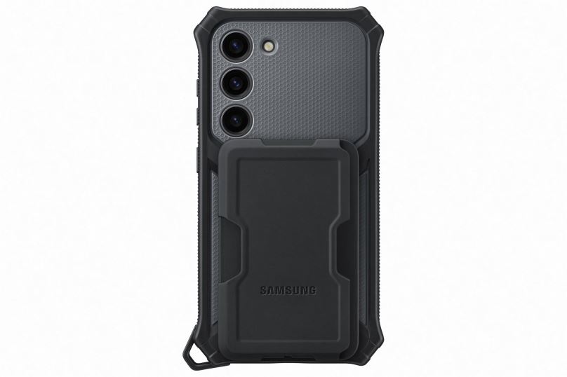 Kryt na mobil Samsung Galaxy S23 Ochranný kryt s odnímatelným úchytem na příslušenství Black