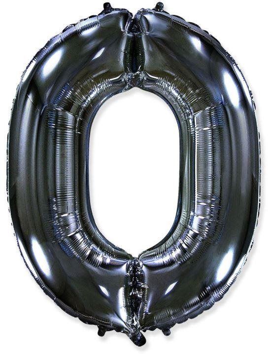 Nafukovací balonek Balón foliový číslice černá - black 102 cm - 0