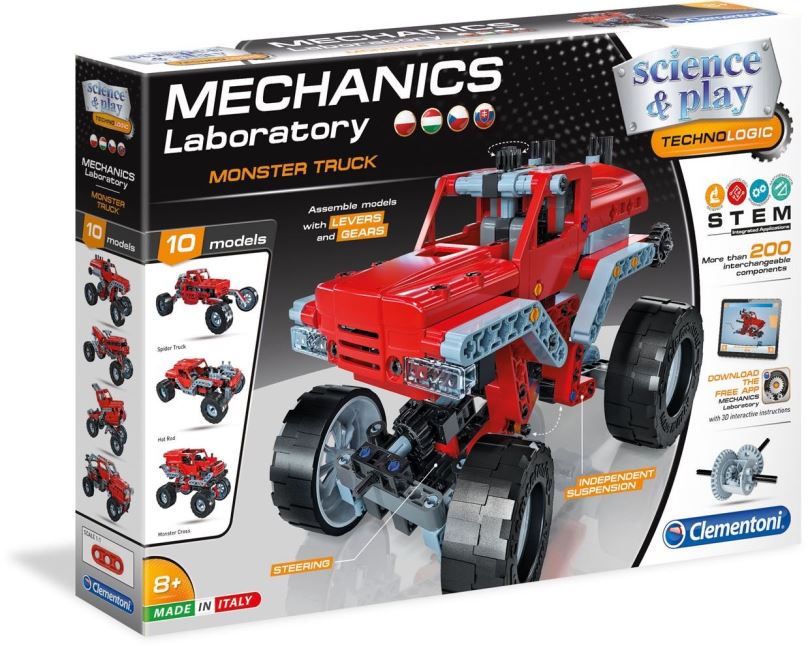 Vyrábění pro děti Mechanická laboratoř Monster Truck 10 modelů